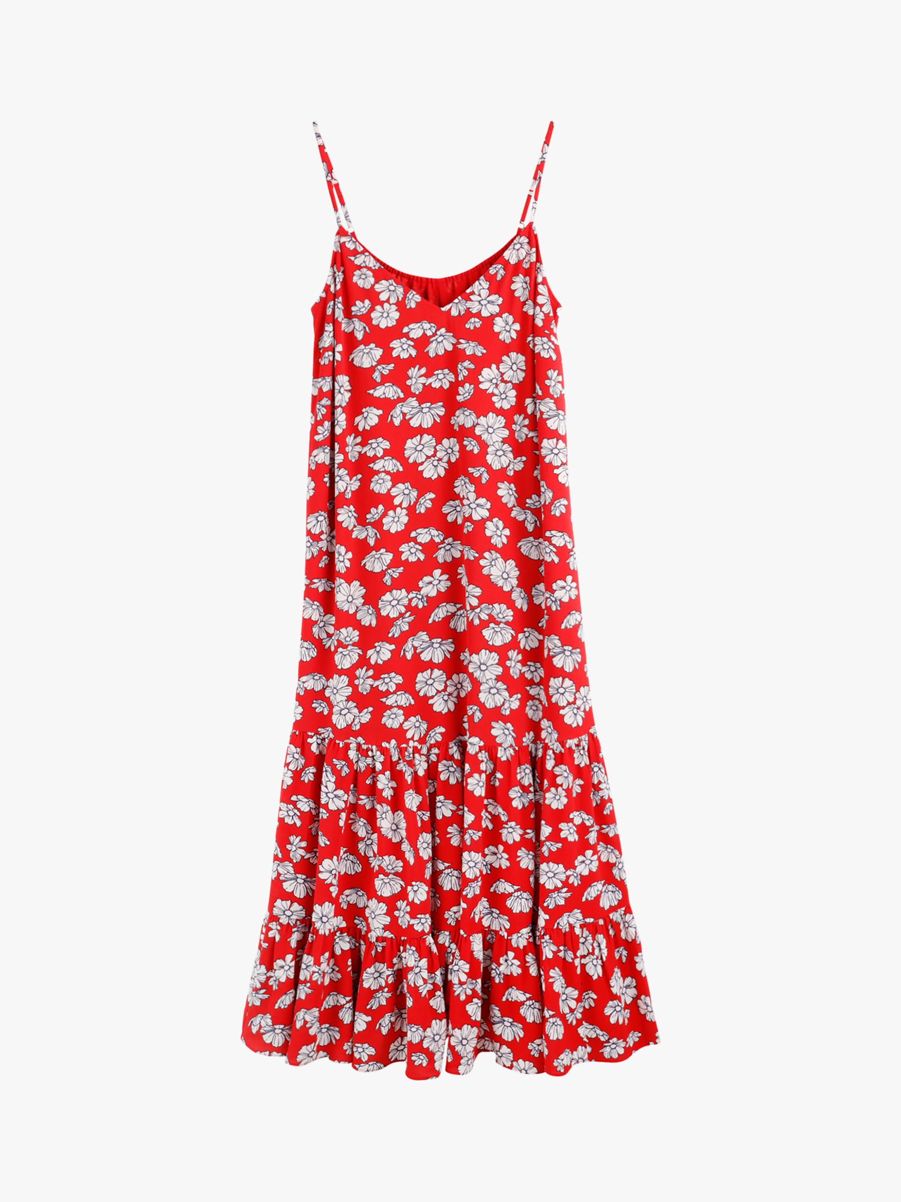 hush Luisa Floral Print Midi Dress, Red/Multi at John Lewis & Partners