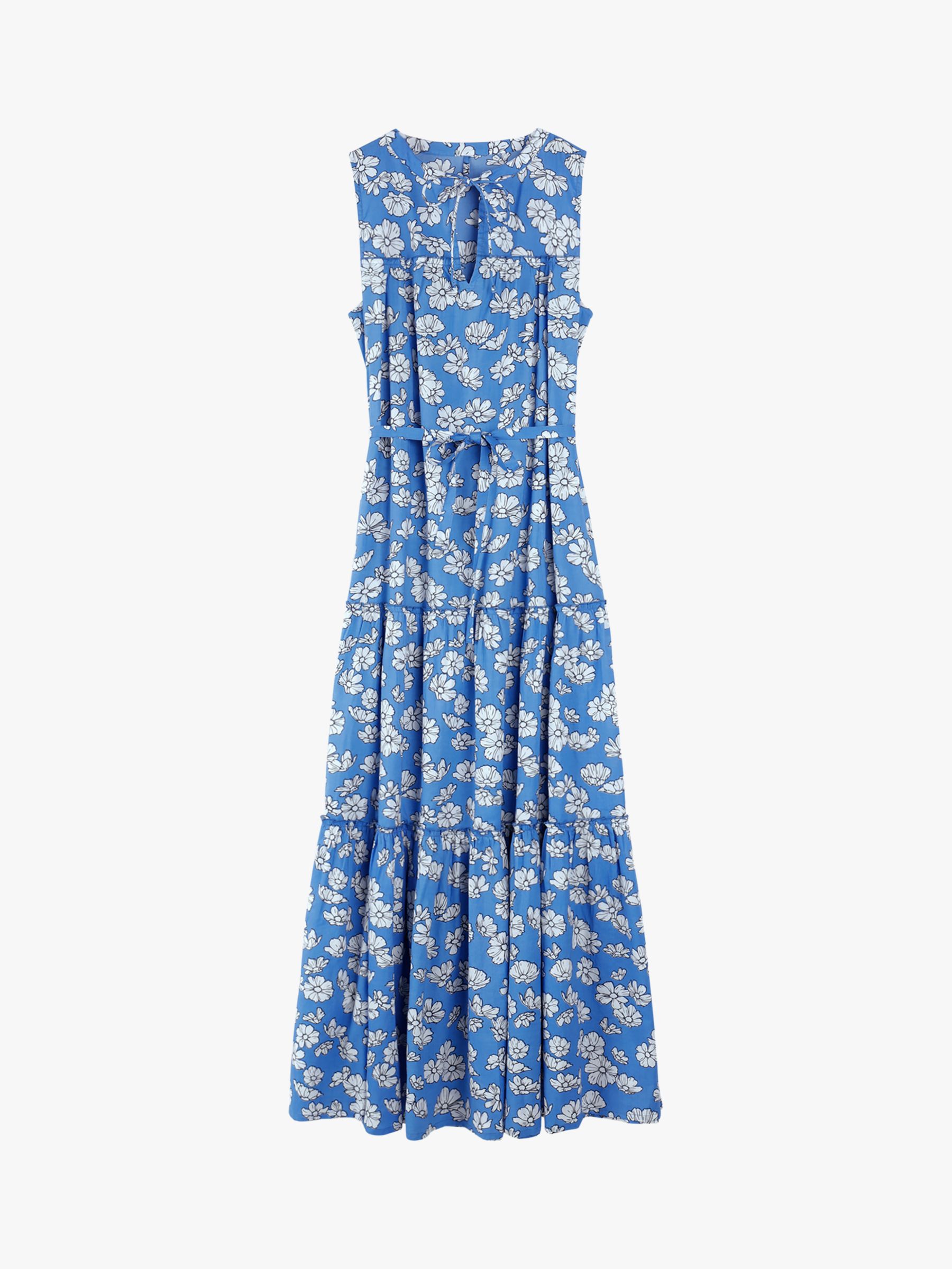 hush Bedelia Floral Print Maxi Cotton Dress, Blue