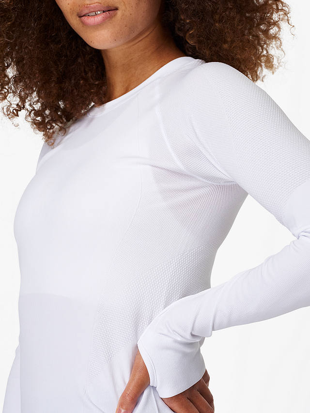 Sweaty Betty Athlete Seamless Long Sleeve Top, Bright White