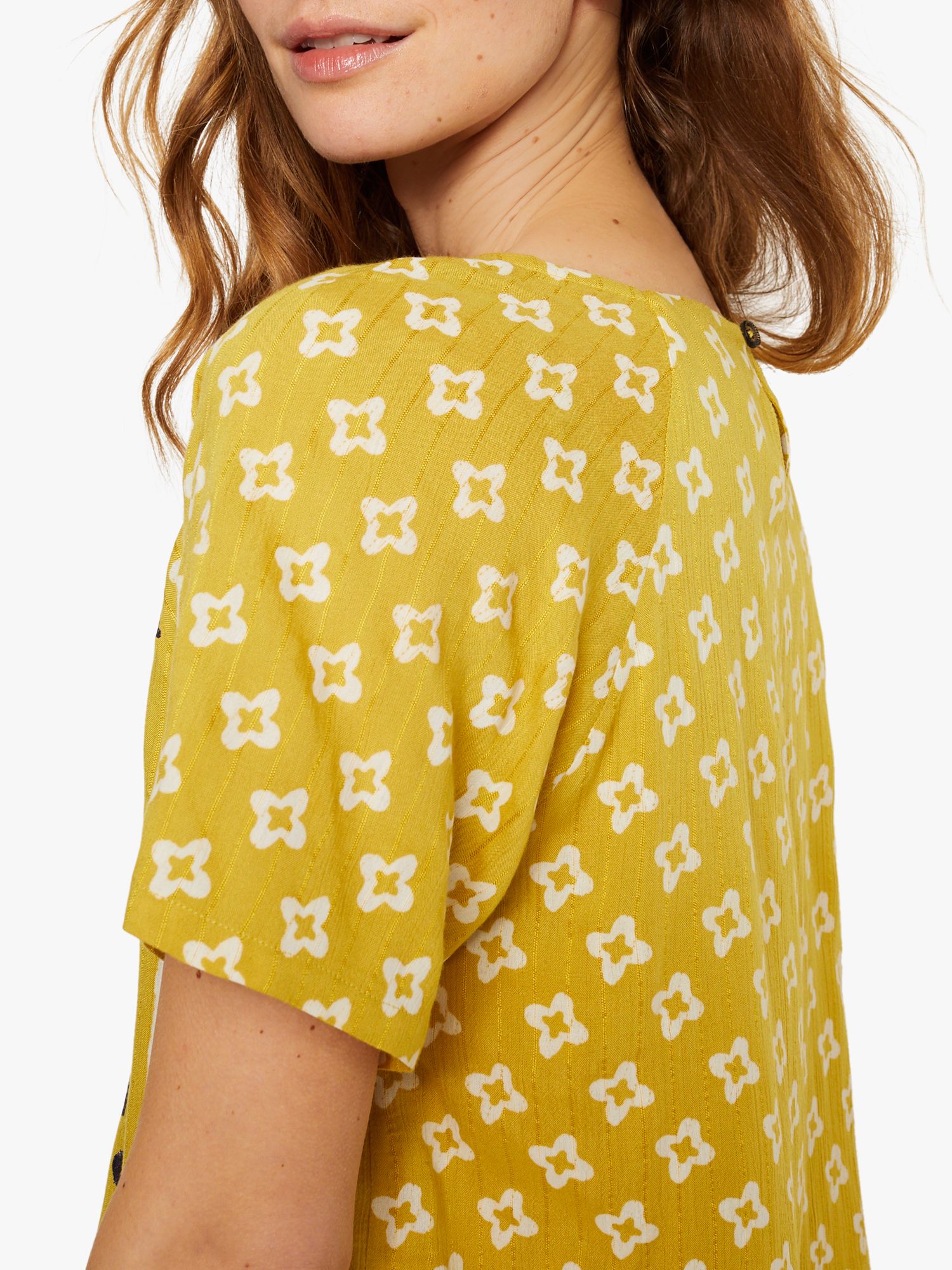 White Stuff Mallory Floral Top, Mustard Yellow at John ...