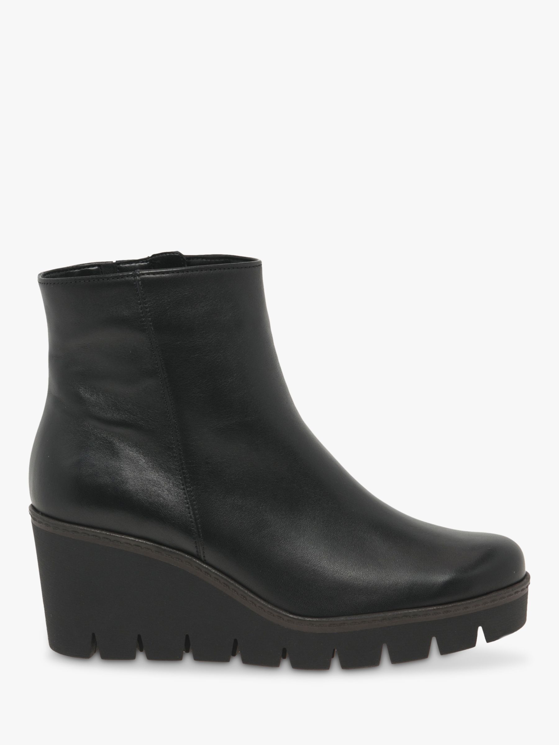 Utopia Leather Wedge Boots, Black at John Lewis & Partners
