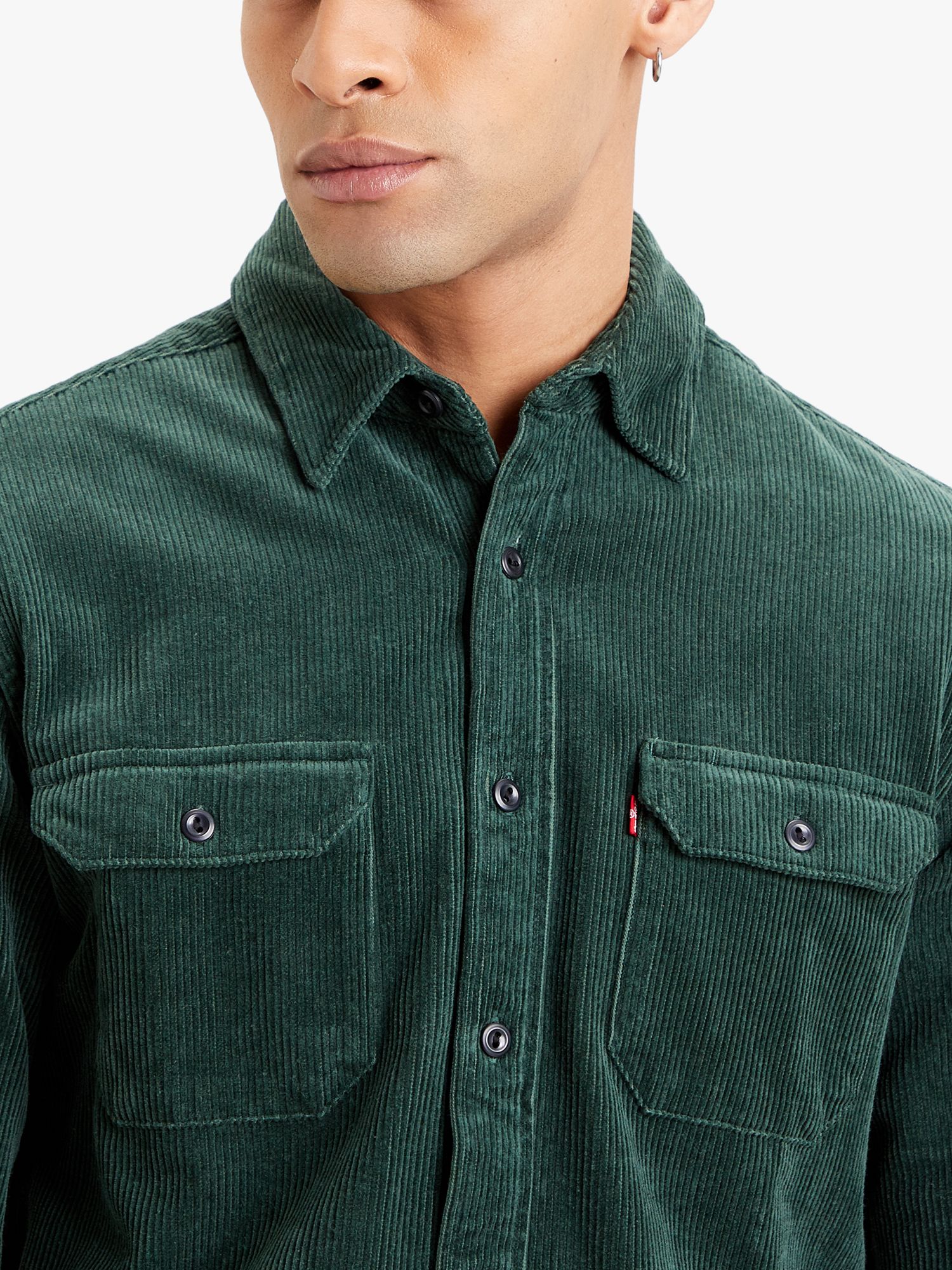 Corduroy Jackson Worker Shirt, Green 