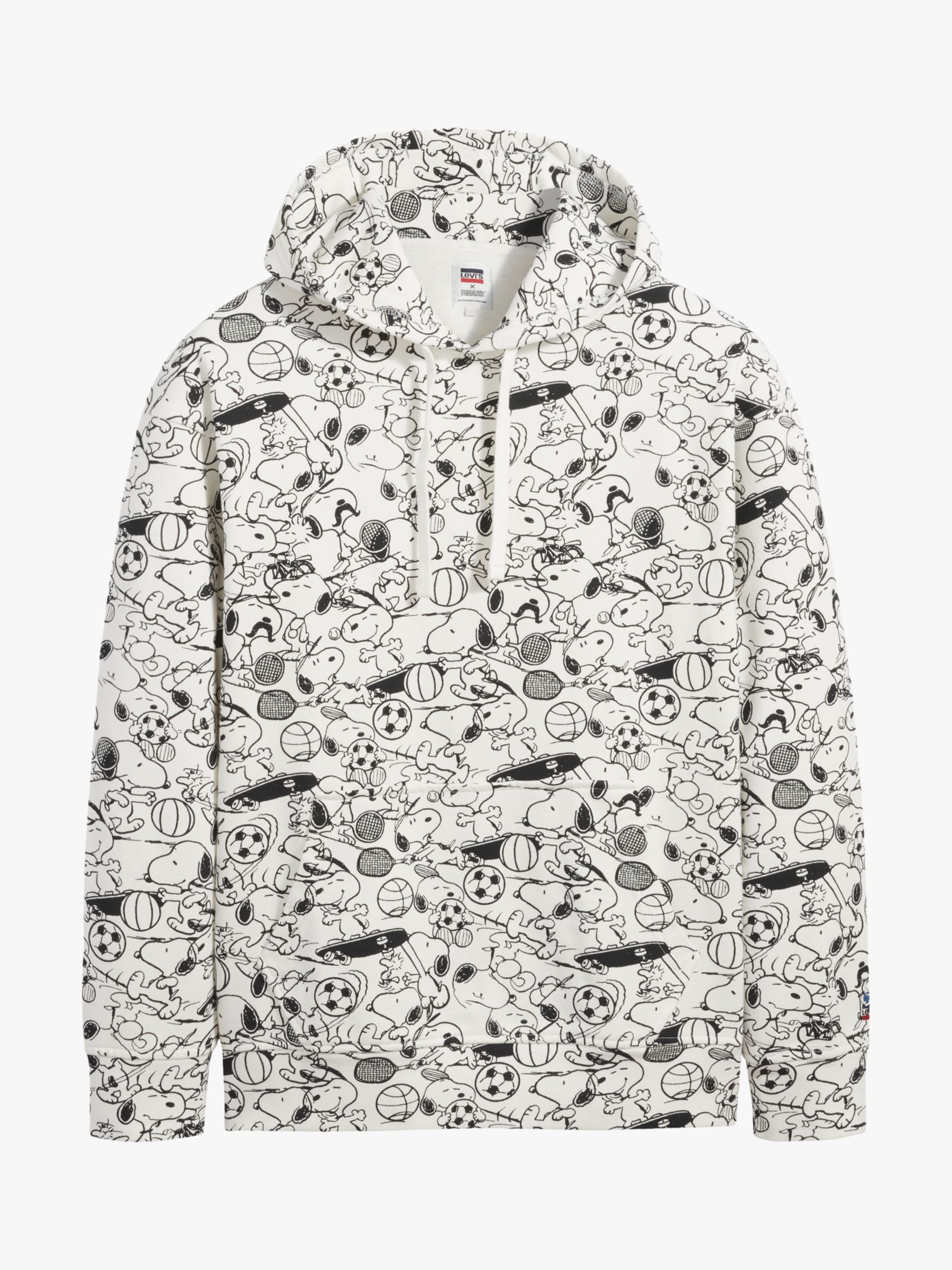 Levi's Peanuts Relaxed Snoopy Soccer Hoodie, White/Multi