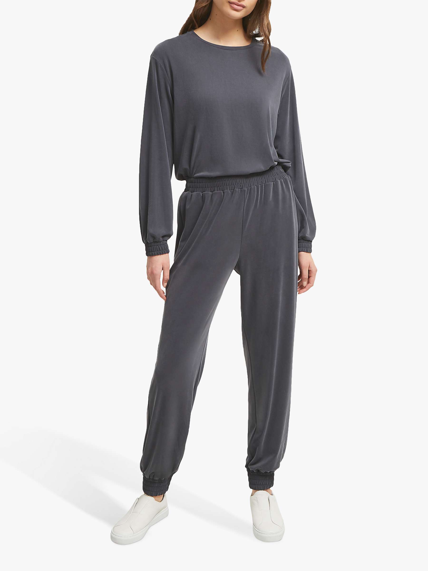Buy French Connection Washed Cupro Joggers, Black Online at johnlewis.com