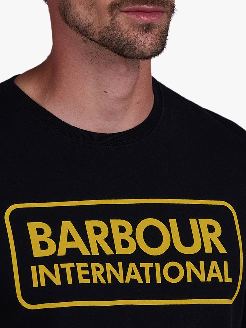 Barbour International Essential Large Logo T-Shirt, Black/Yellow, S