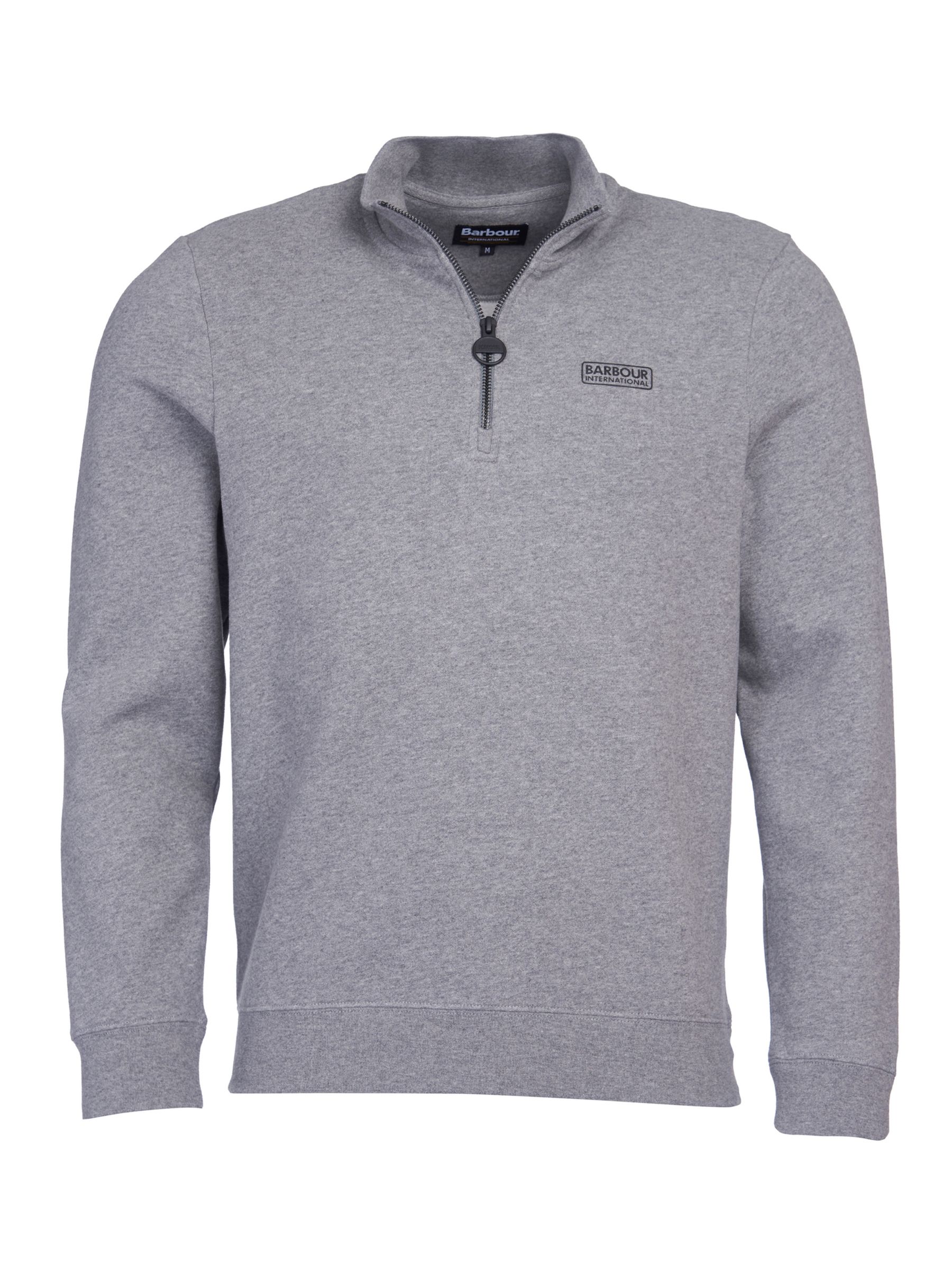 Barbour International Essential Half Zip Jumper, Anthracite Marl at