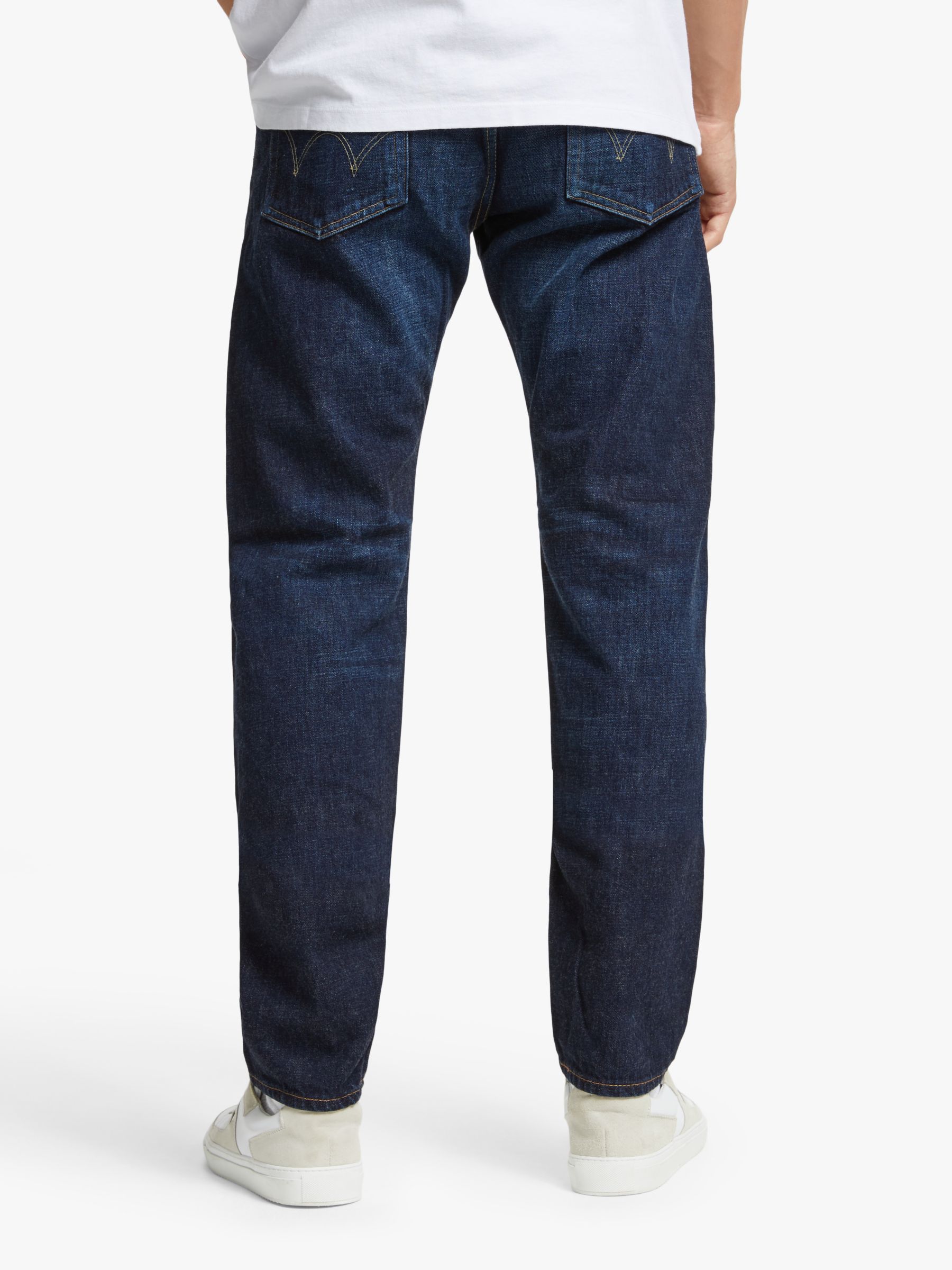 Edwin Made in Japan Regular Fit Tapered Jeans, Dark Used Blue at John ...