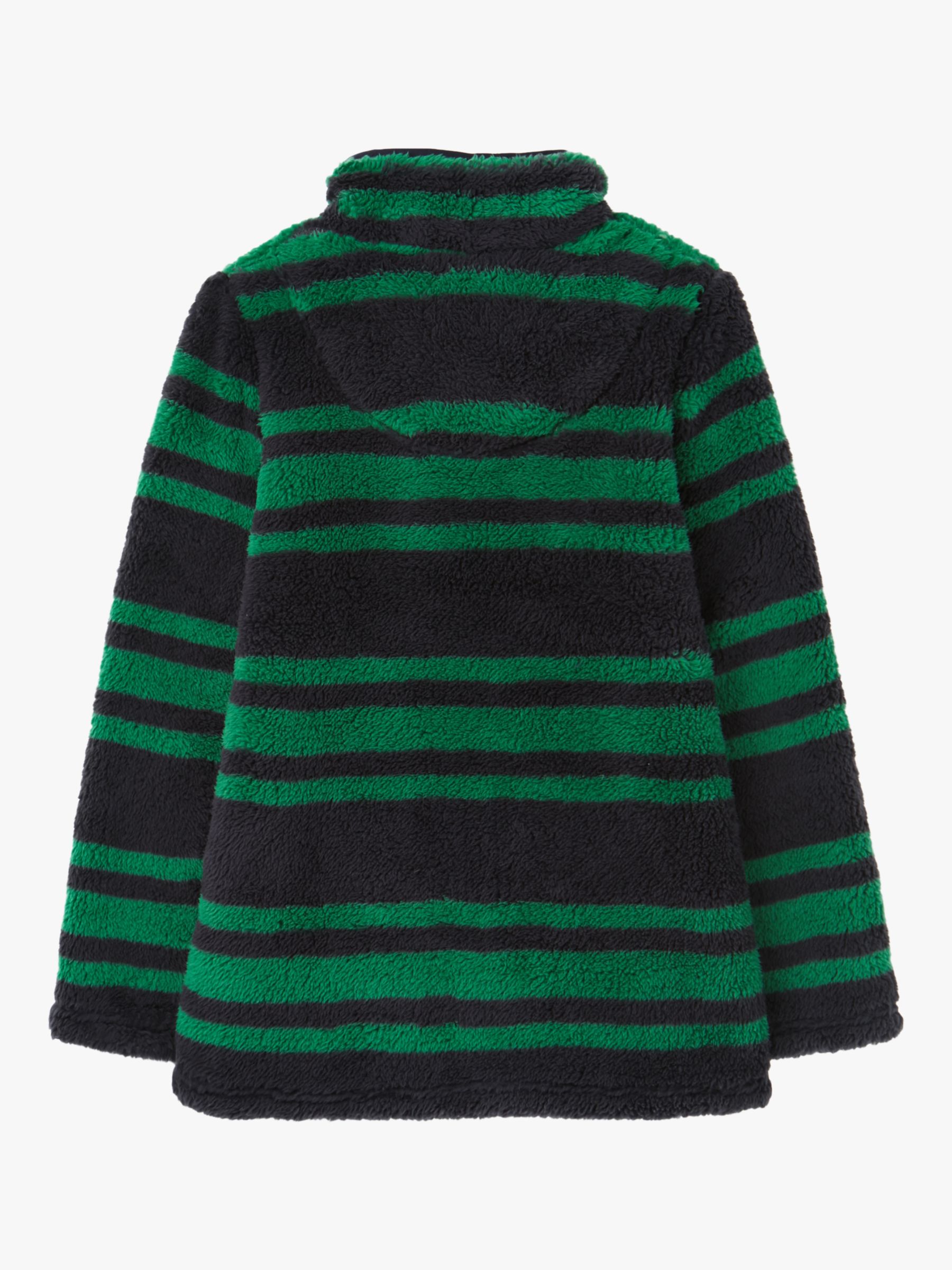 Little Joule Kids' Woozle Half Zip Striped Fleece Jumper, Green/Black