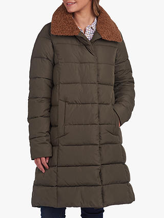 Barbour Wilderness Collection Valerie Quilted Longline Coat, Olive Green