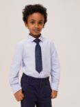 John Lewis & Partners Heirloom Collection Kids' Dobby Stripe Shirt, Blue