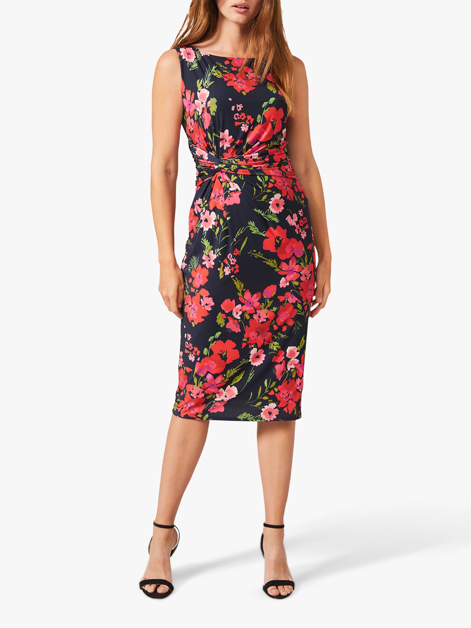 Phase Eight Catrin Floral Print Knee Length Dress, Multi at John Lewis ...