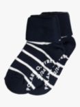 Polarn O. Pyret Baby Anti-Slip Socks, Pack of 2, Dark Blue