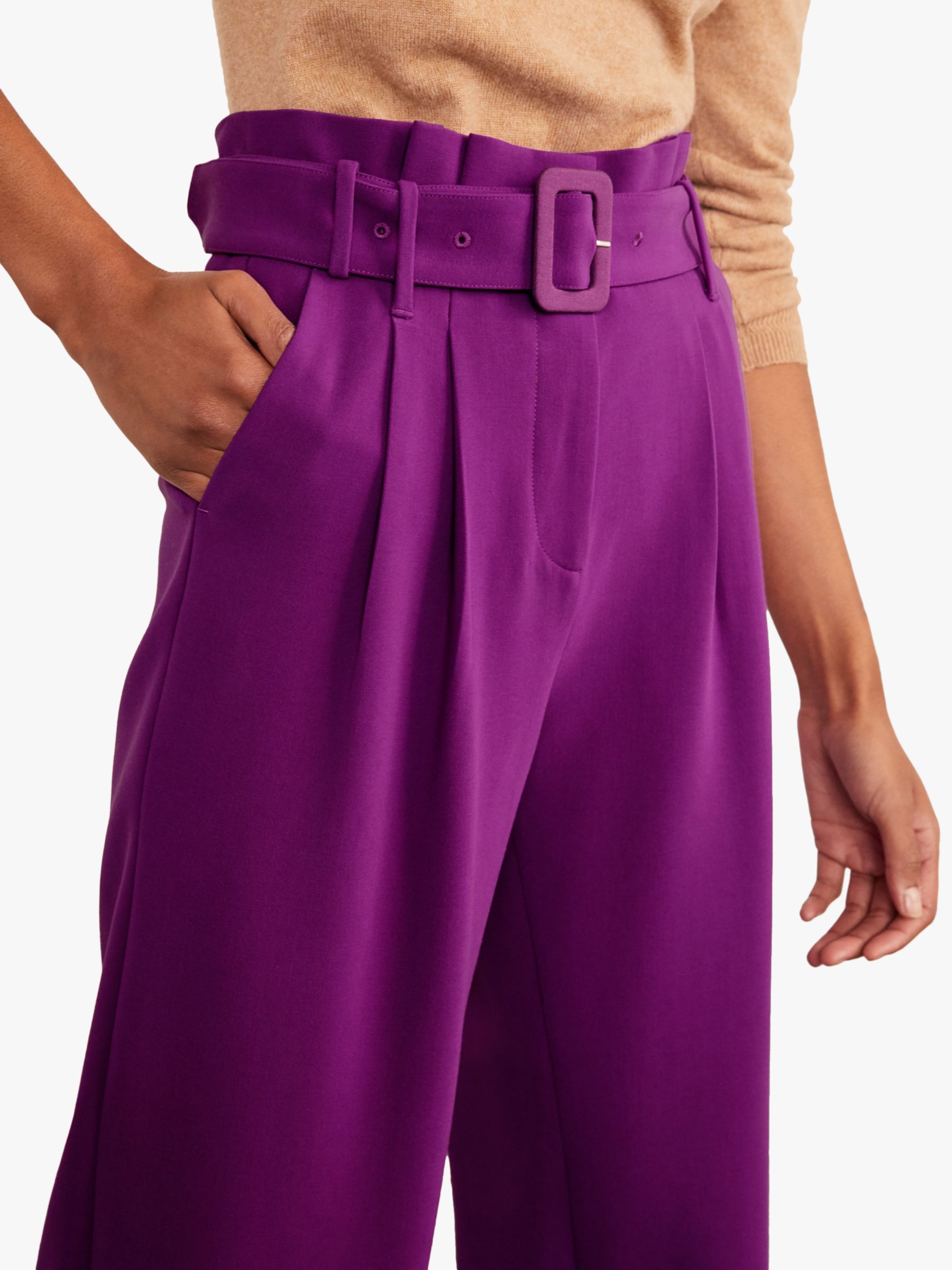 Boden Powis Wide Leg Trousers, Jewel Purple, 8