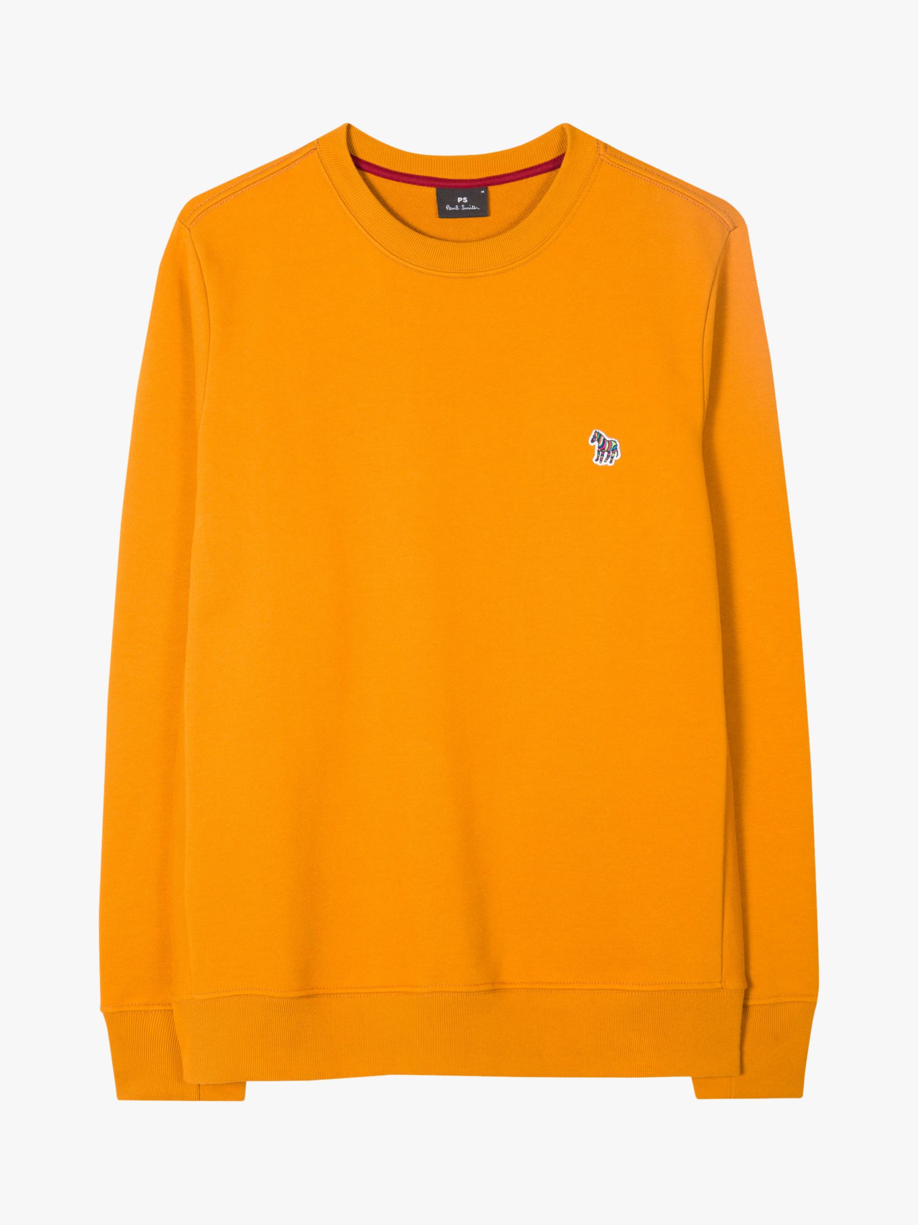 PS Paul Smith Organic Cotton Zebra Sweatshirt, Orange at John Lewis ...