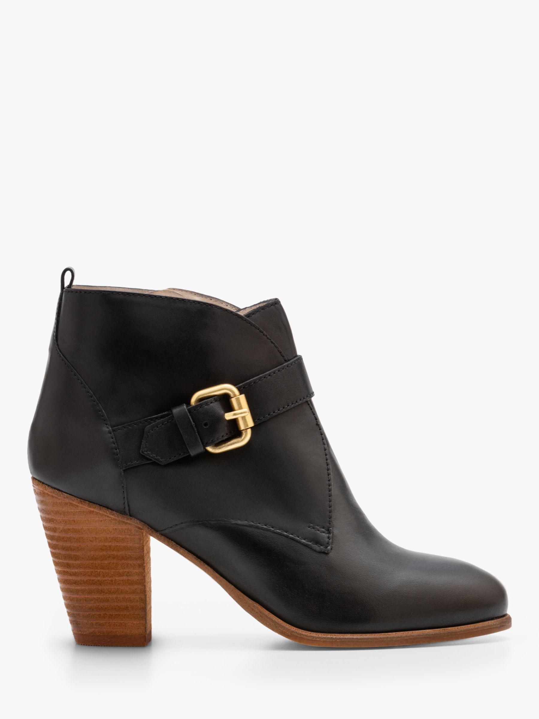 Boden Carlisle Leather Heeled Ankle Boots, Black at John Lewis & Partners