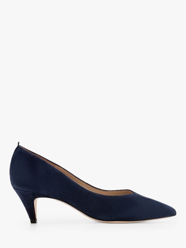 Boden Clara Suede Mid Heel Court Shoes, Navy, 4