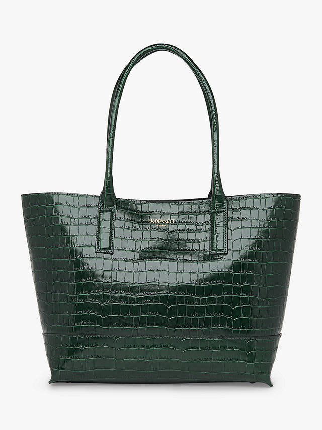 L.K.Bennett Lacey Leather Tote Bag, Forest