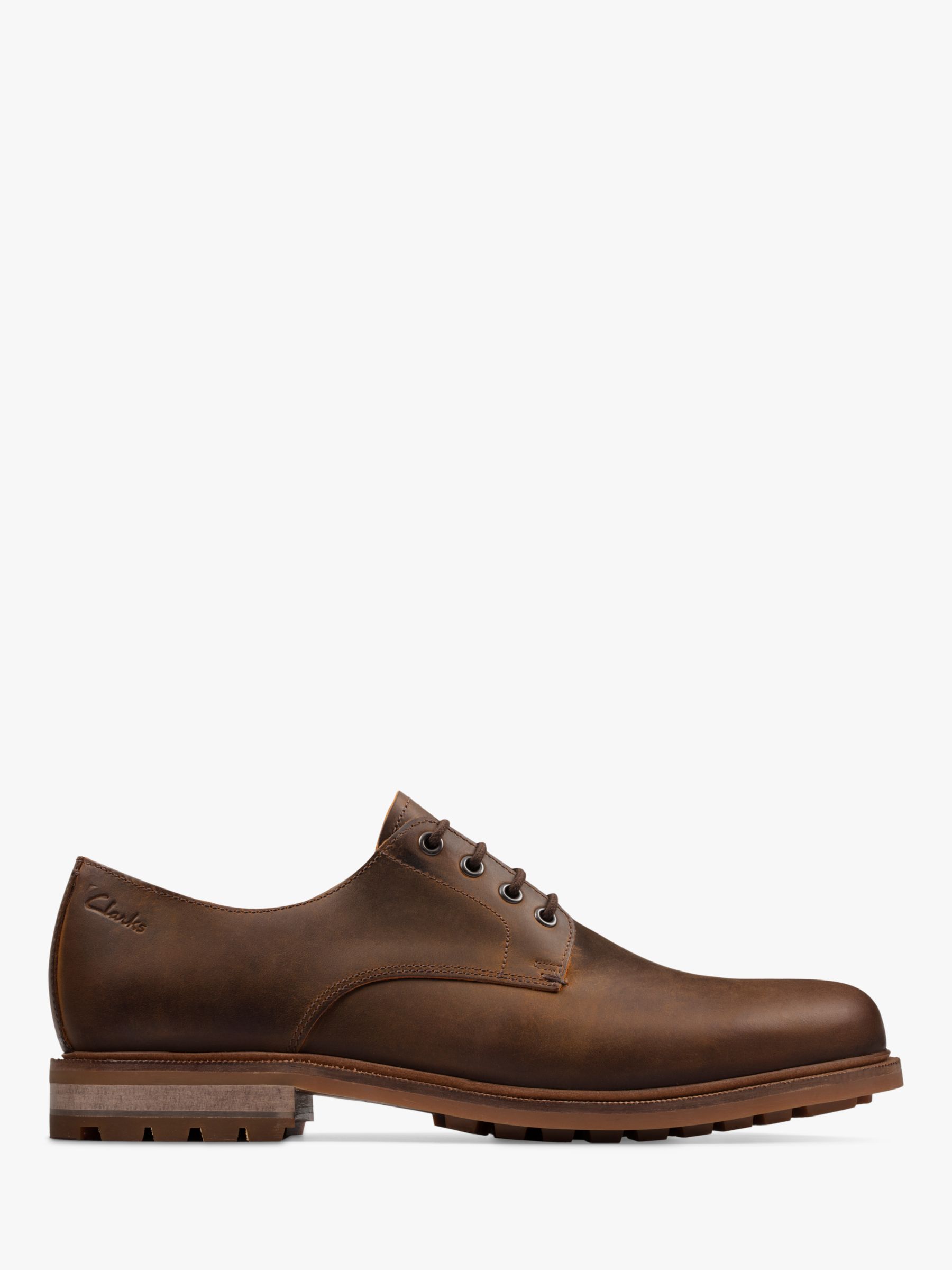 Clarks Foxwell Hall Leather Shoes, Beeswax