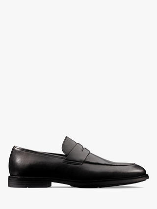Clarks Ronnie Step Leather Loafers, Black