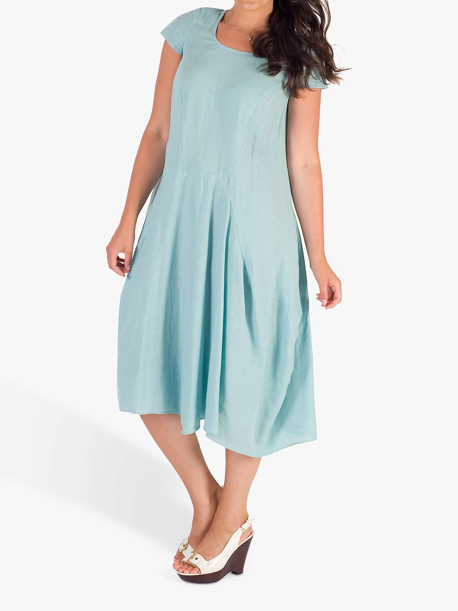 Buy chesca Linen Midi Dress, Aqua Online at johnlewis.com