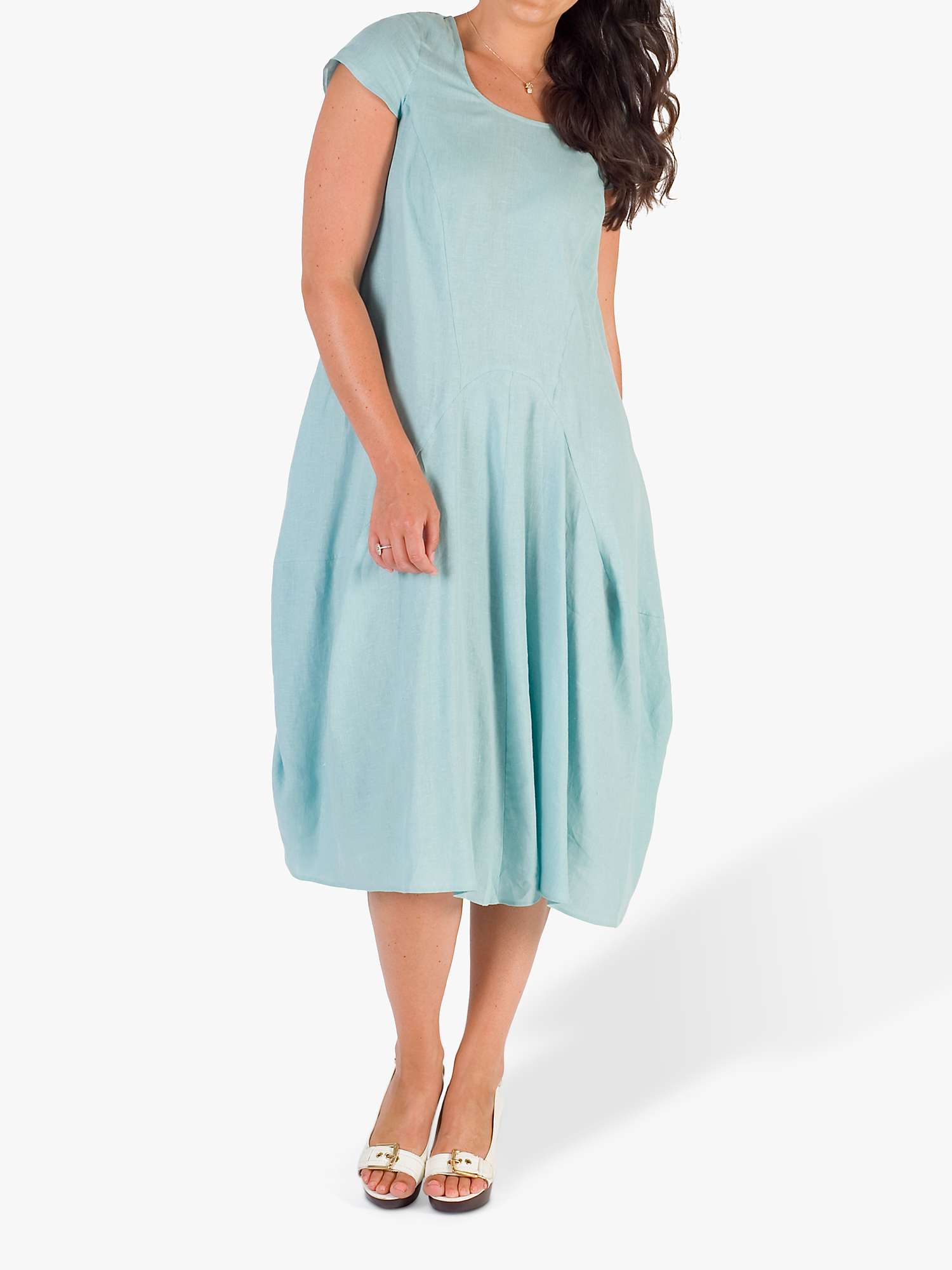 Buy chesca Linen Midi Dress, Aqua Online at johnlewis.com