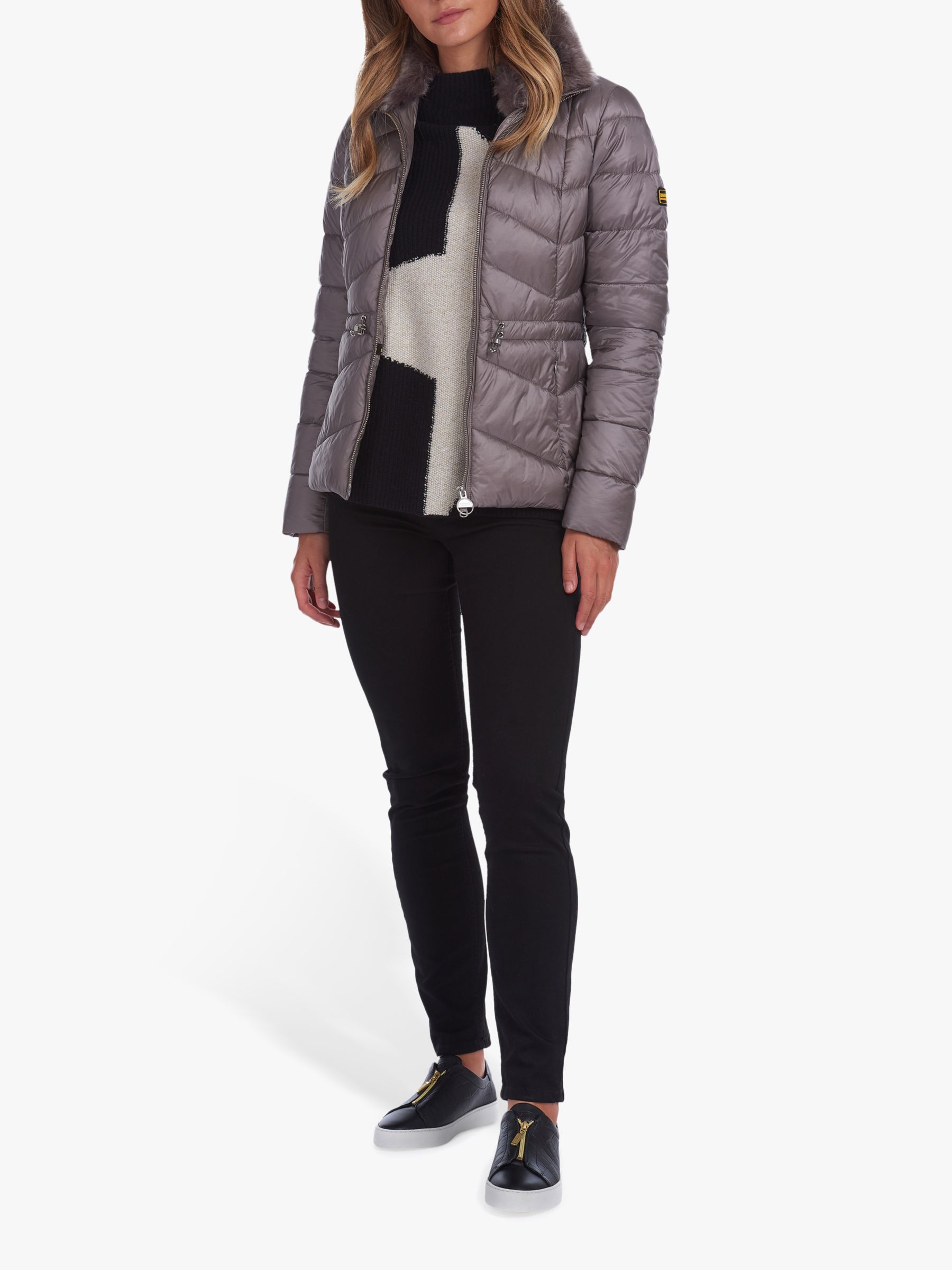 womens grey barbour quilted jacket