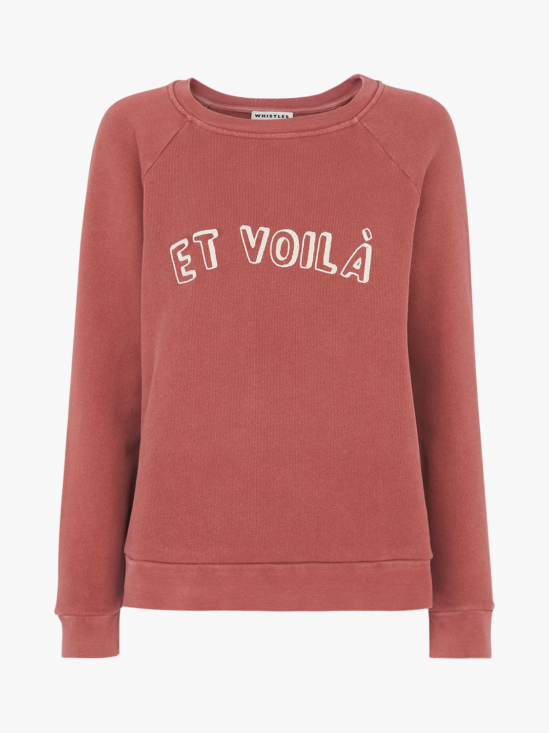 Whistles Et Voila Cotton Sweatshirt, Light Pink, XS