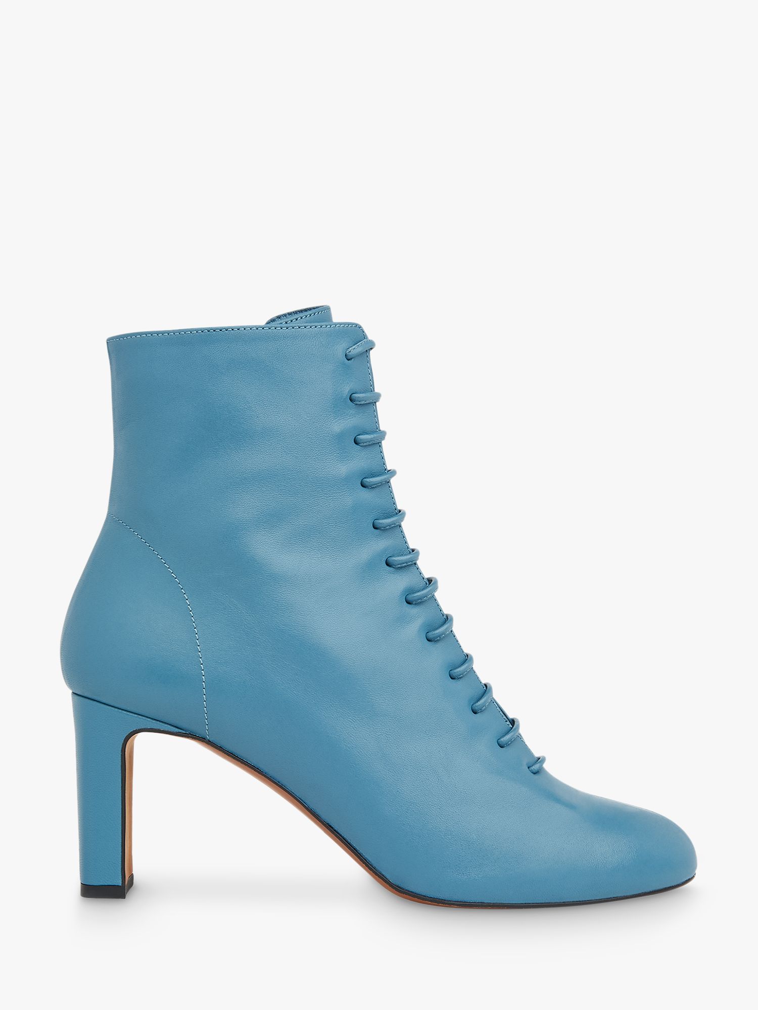 blue lace up ankle boots