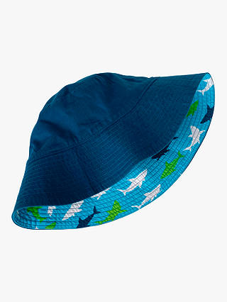 Hatley Children's Shark Reversible Sun Hat, Navy