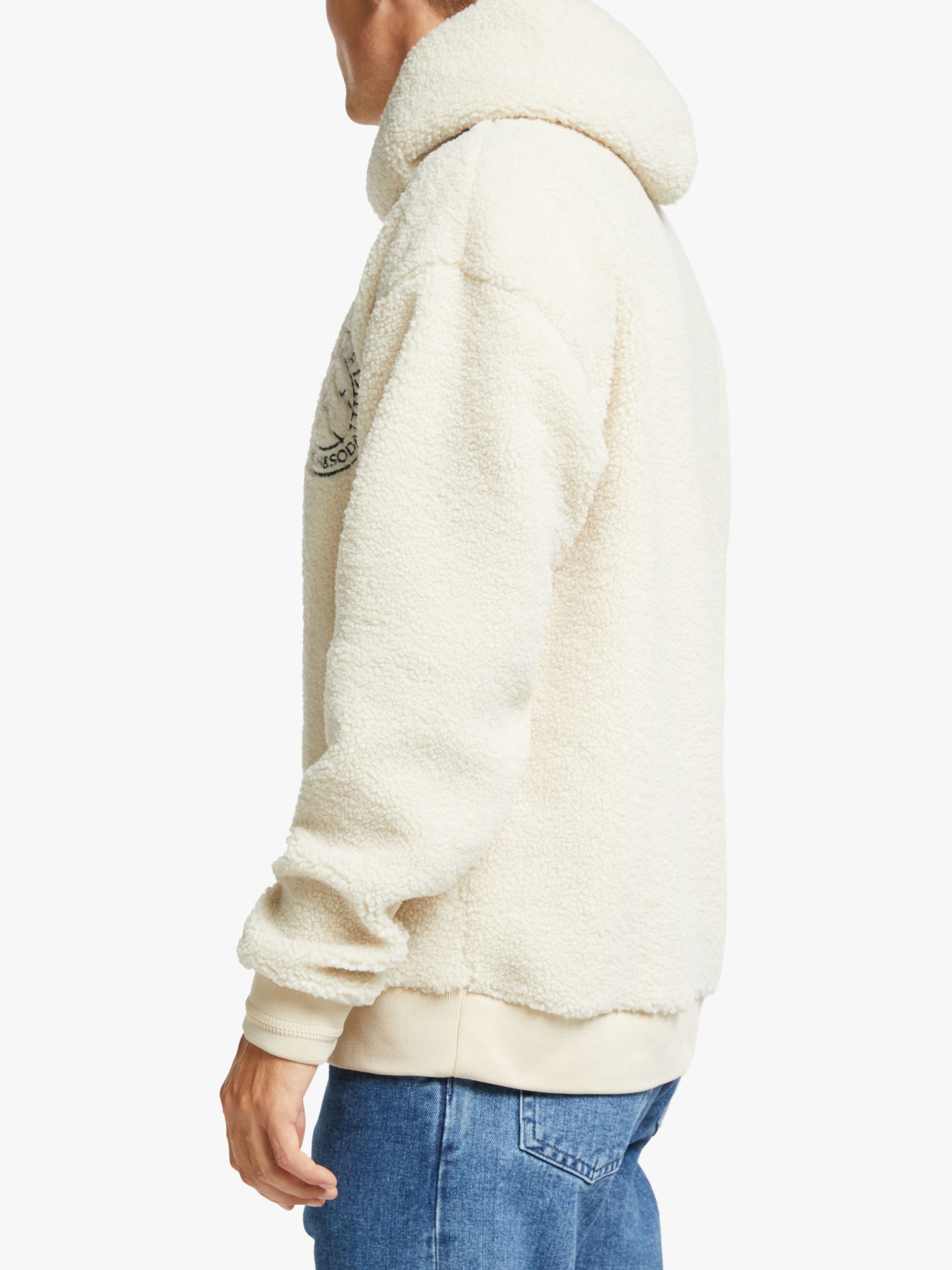 Scotch & Soda Sherpa Hoodie, Ecru