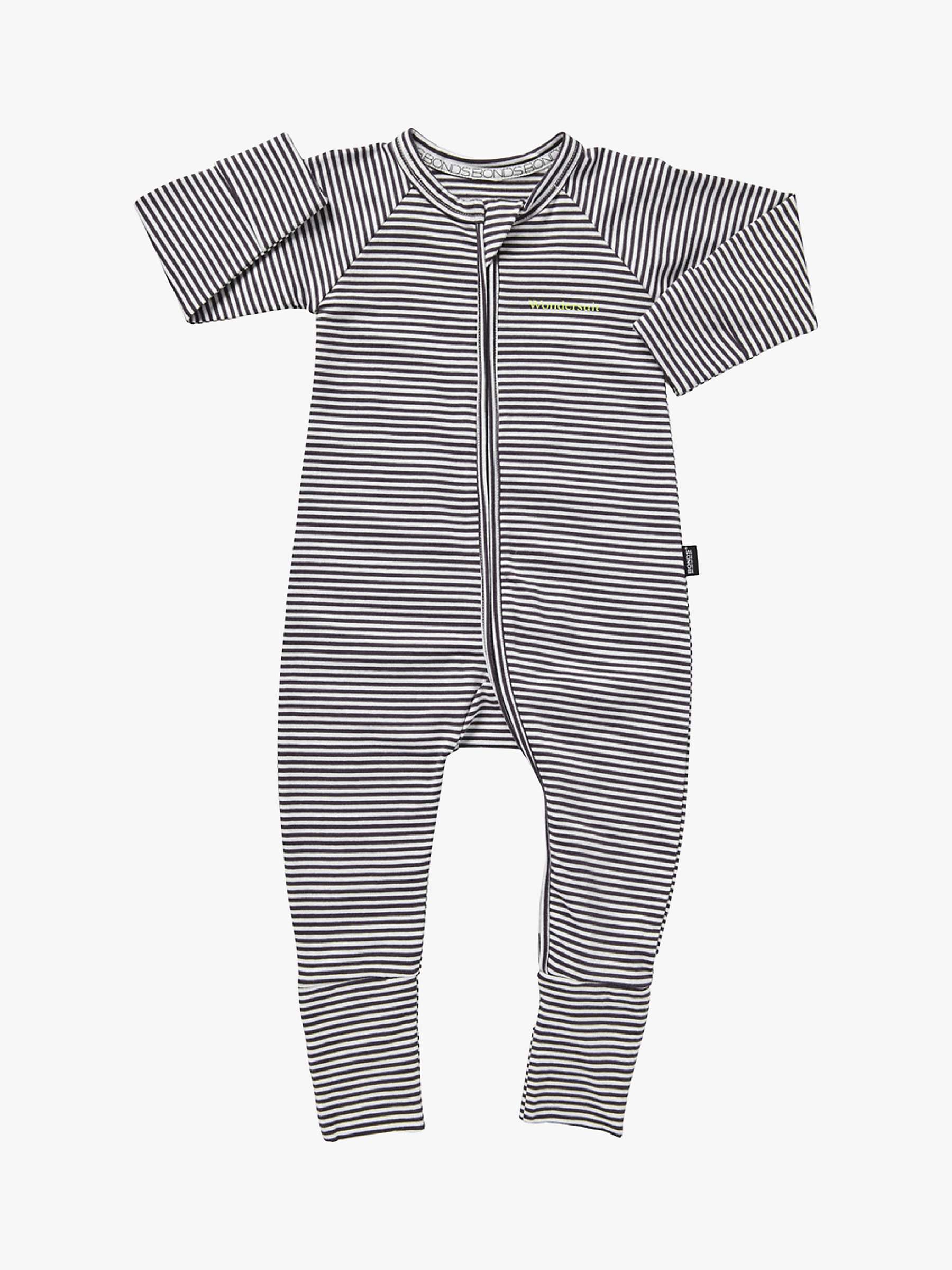 Buy Bonds Baby Steele Stripe Wondersuit, Black/White Online at johnlewis.com