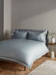 John Lewis Soft and Silky Garda Lattice Stitch Egyptian Cotton 400 Thread Count Bedding, Ice Blue