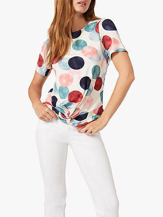 Phase Eight Gretchen Spot Print Top, Ivory/Multi