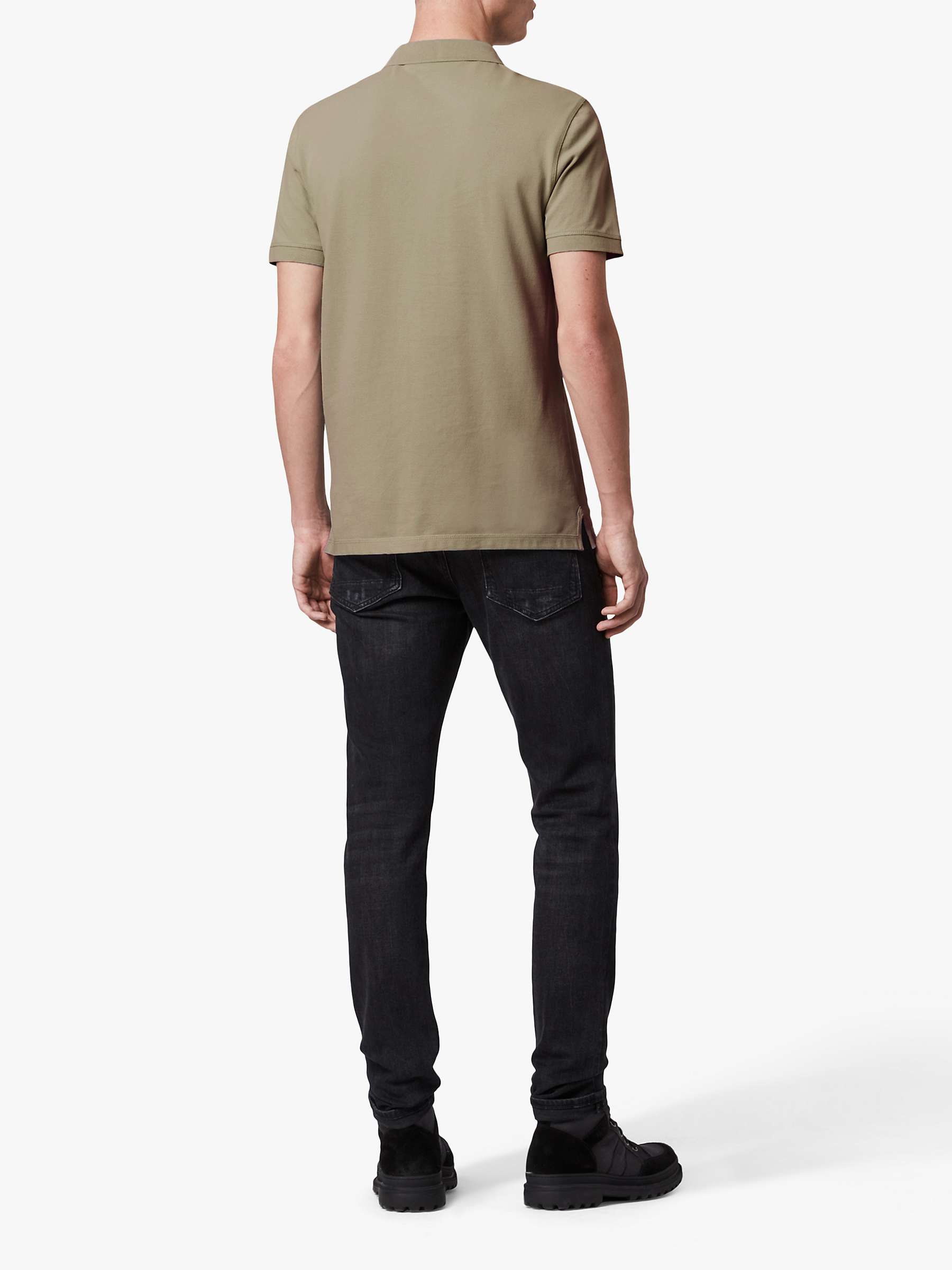 Buy AllSaints Reform Short Sleeve Slim Polo Shirt, Safari Taupe Online at johnlewis.com