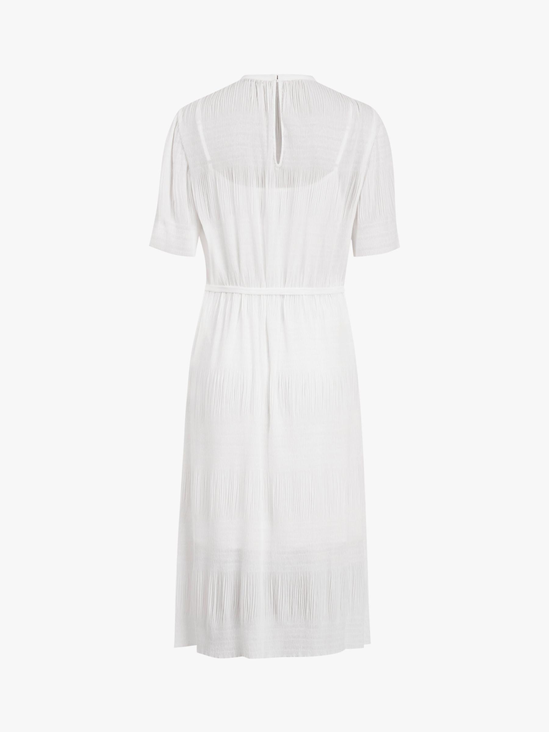 AllSaints Kano Round Neck Short Sleeved Dress, Chalk White