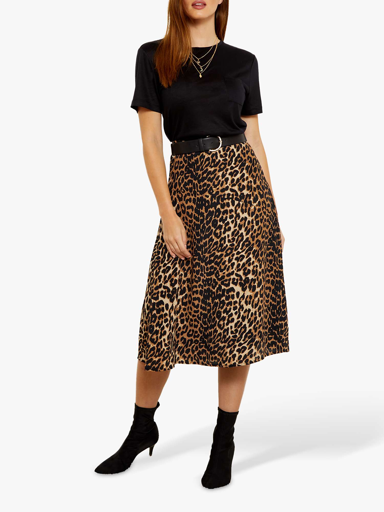 Buy Sosandar Leopard Print A-Line Midi Skirt Online at johnlewis.com