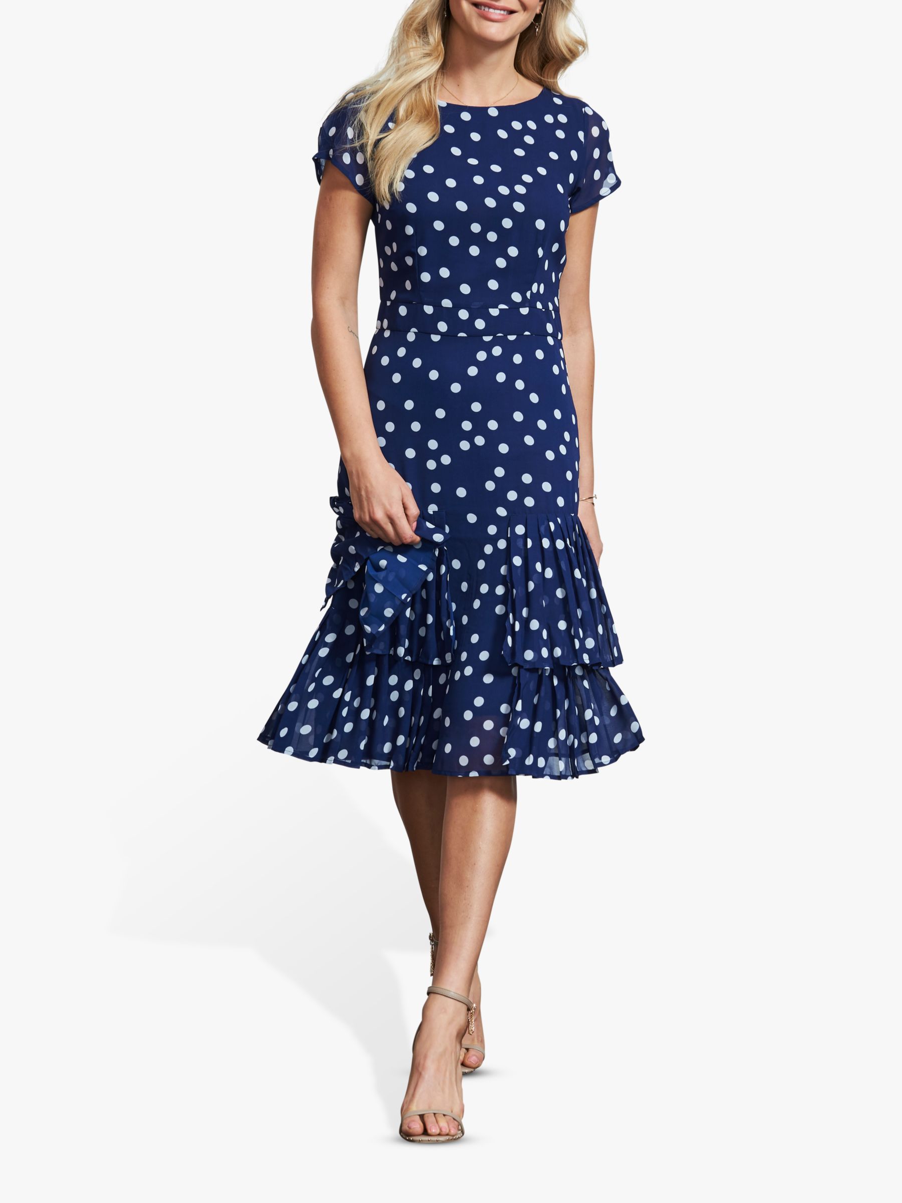 Sosandar Blue Spot Dress