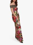 Gina Bacconi Leilyn Off Shoulder Floral Maxi Dress, Black/Multi