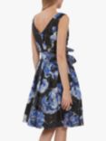 Gina Bacconi Eslanda Floral Burnout Dress, Black/Blue, Black/Blue