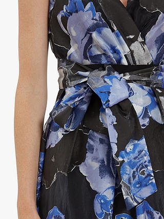 Gina Bacconi Eslanda Floral Burnout Dress, Black/Blue
