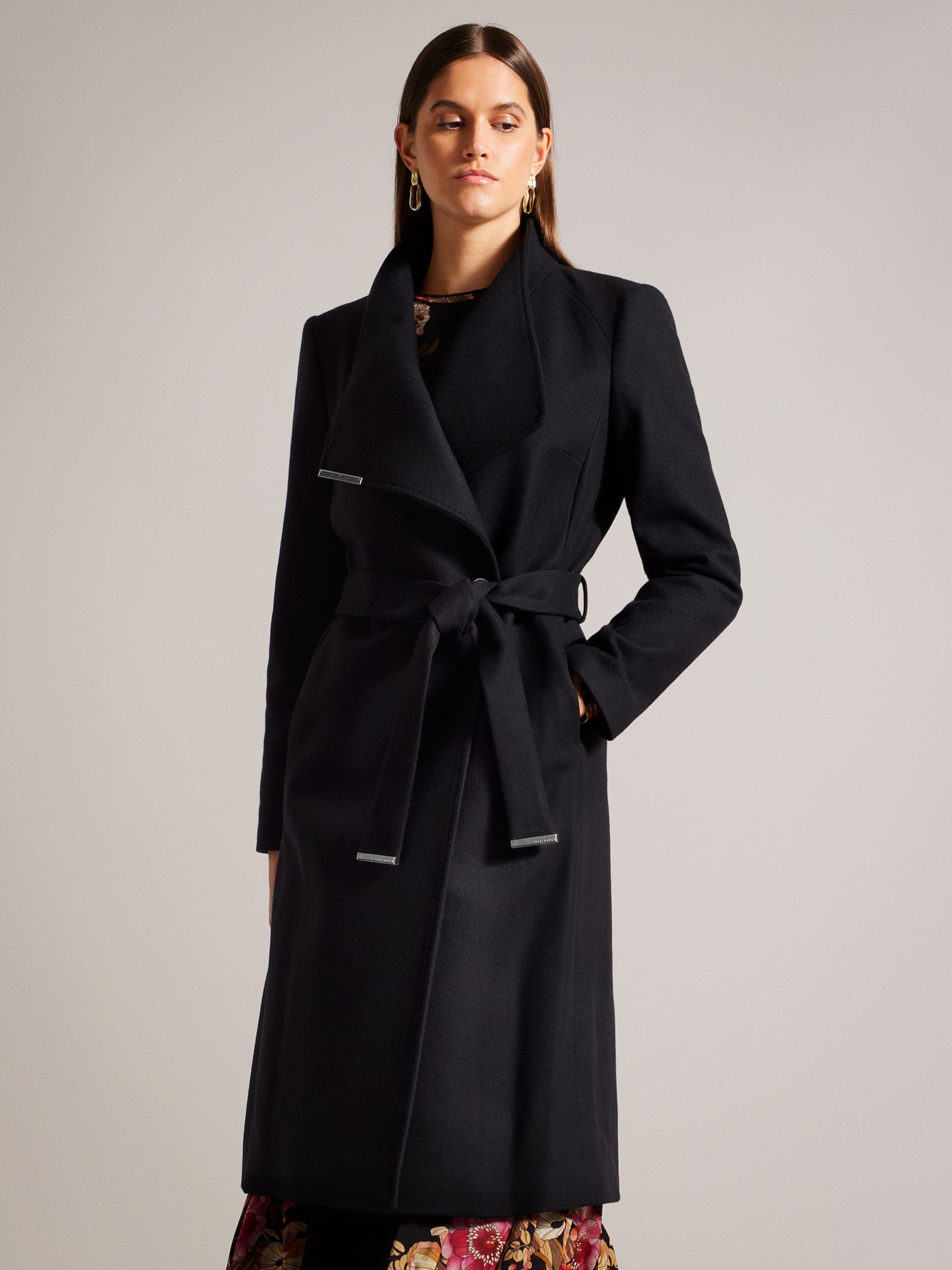 WOMEN FASHION Coats Print BABALI Long coat Black/White L discount 68% 