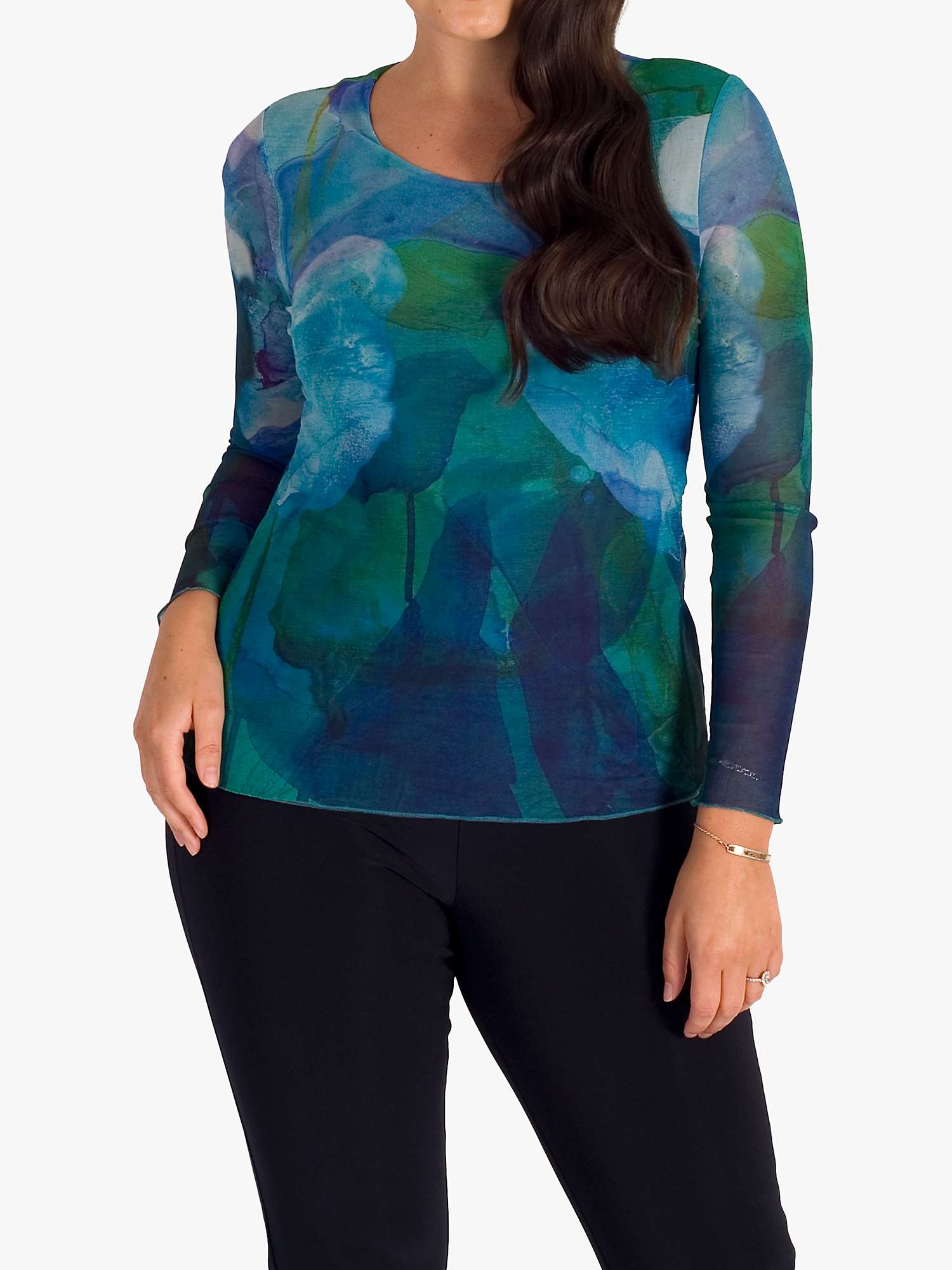 Buy chesca Abstract Mesh Top, Cobalt Online at johnlewis.com