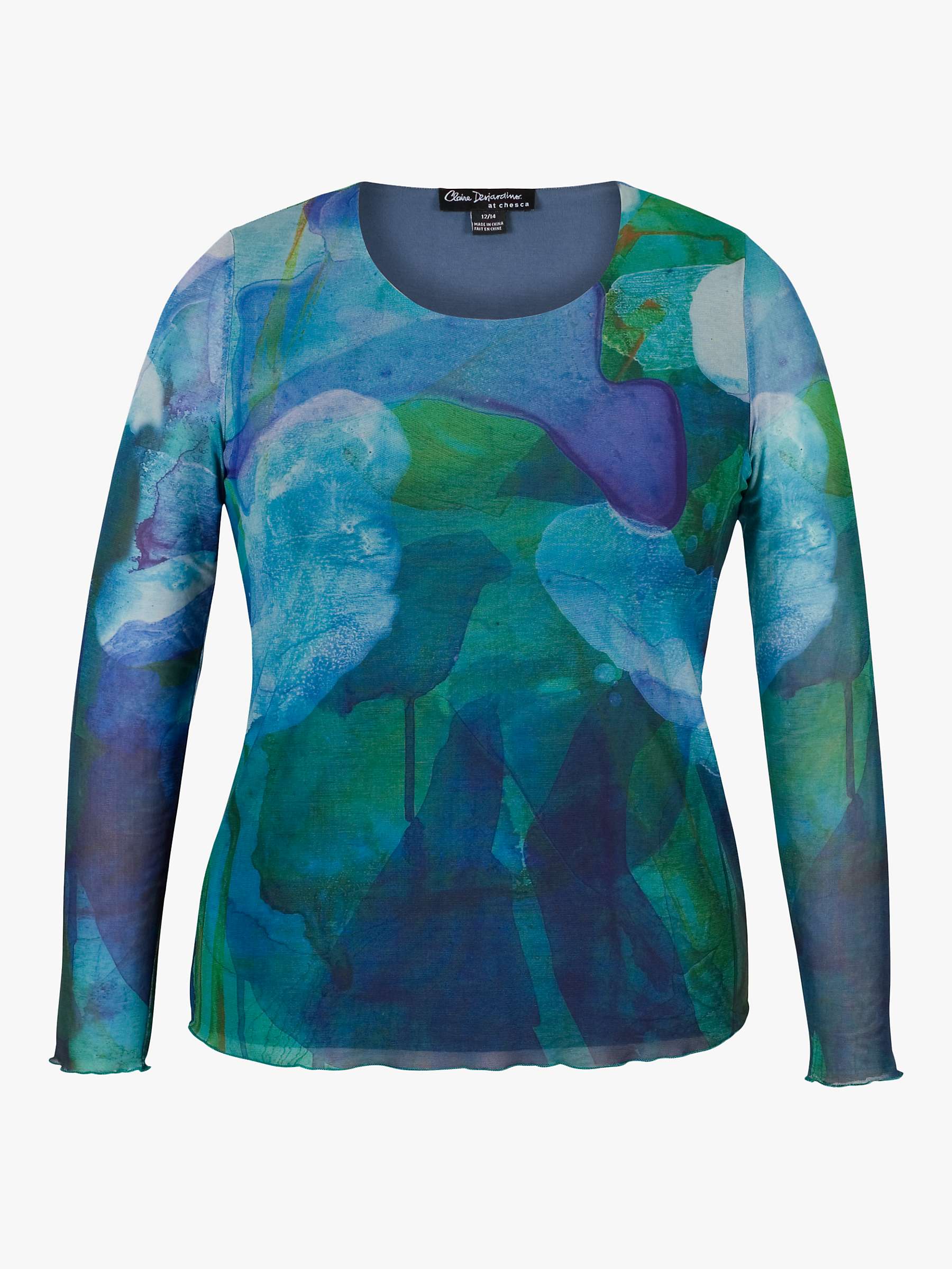 Buy chesca Abstract Mesh Top, Cobalt Online at johnlewis.com