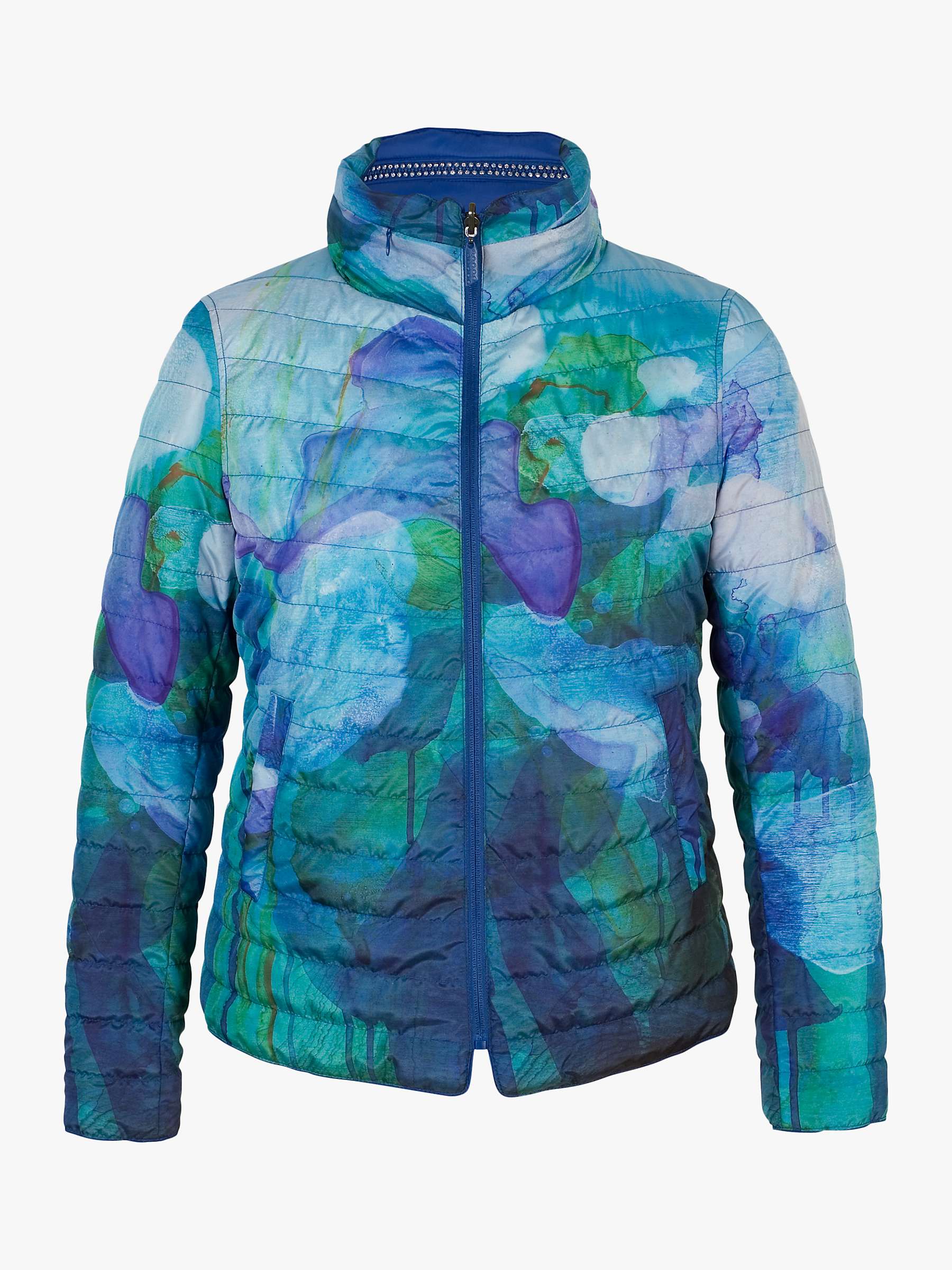 Buy chesca Quilted Reversible Abstract Jacket, Cobalt Online at johnlewis.com