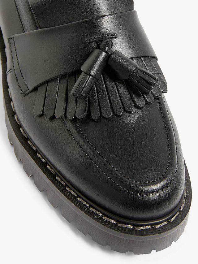 JLP x Solovair Leather Tassel Loafers, Black at John Lewis & Partners