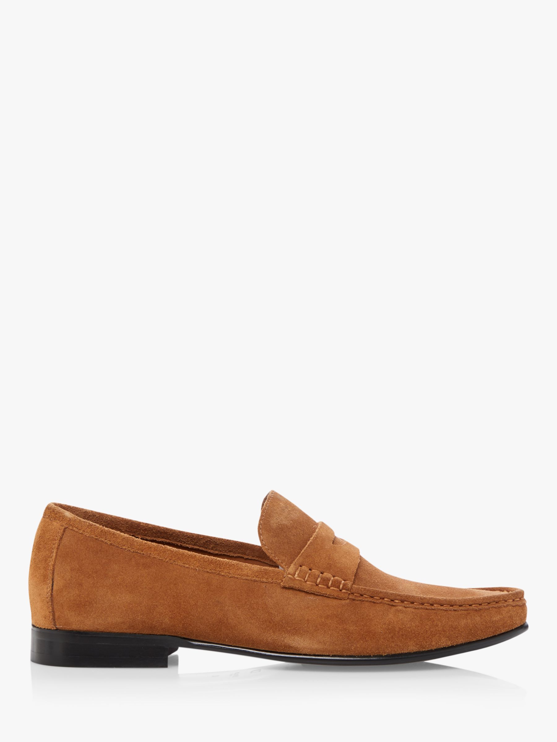 Dune Strikes Suede Penny Mocassin Loafers, Tan at John Lewis & Partners