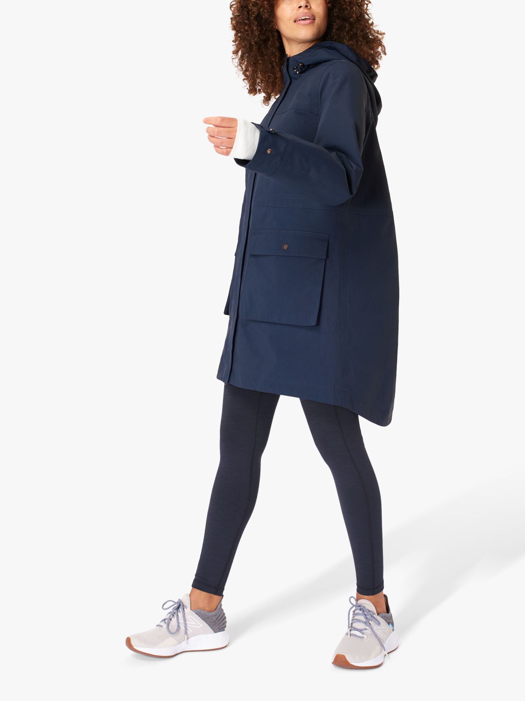 Sweaty Betty Stride Waterproof Parka, Navy at John Lewis & Partners