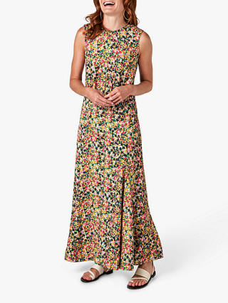 Jigsaw Rainbow Ditsy Floral Print Maxi Dress, Multi