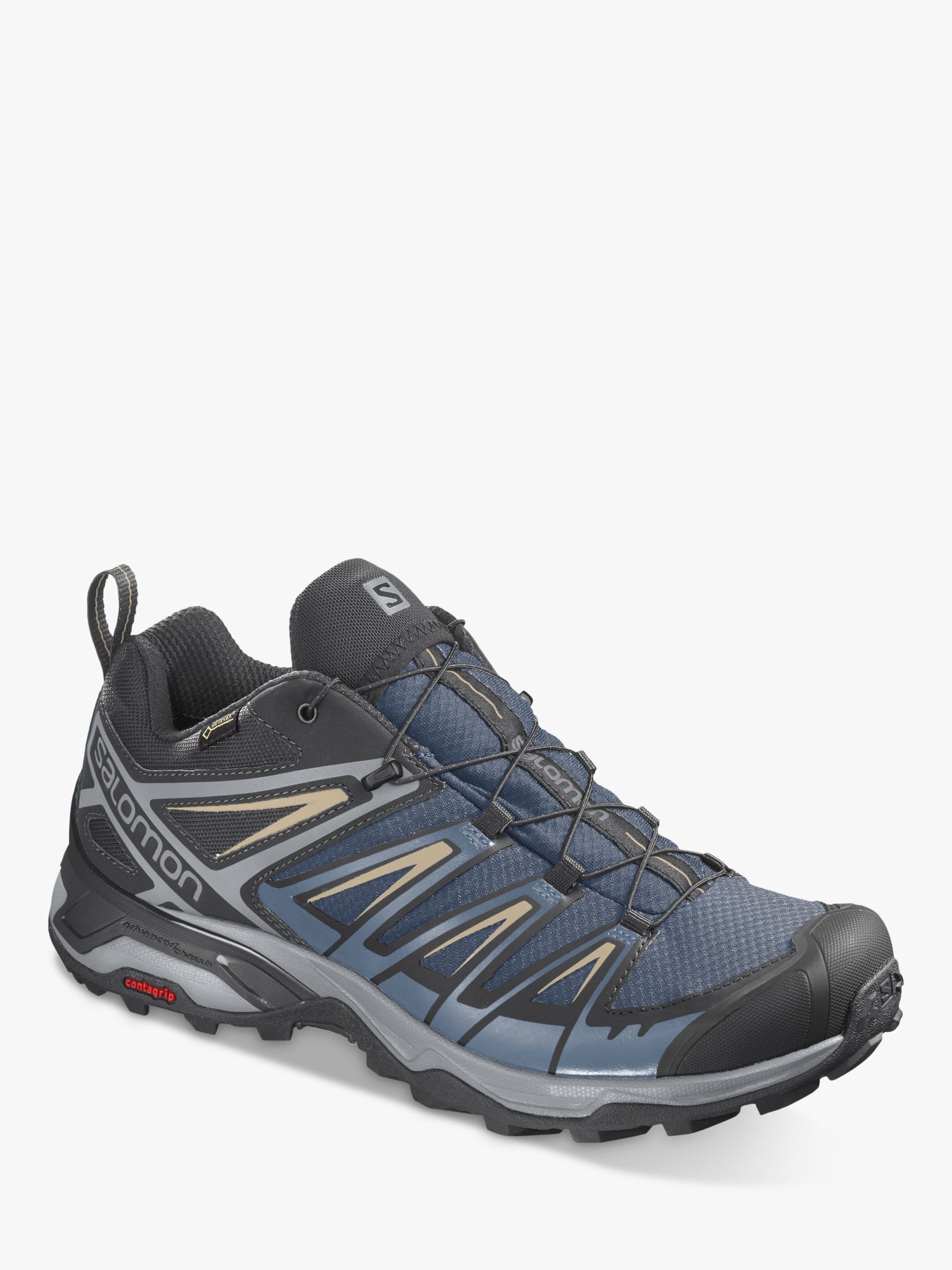 onszelf Tram Gezond Salomon X Ultra 3 Men's Waterproof Gore-Tex Hiking Shoes, Dark Denim/Copen  Blue/Pale Khaki, 7