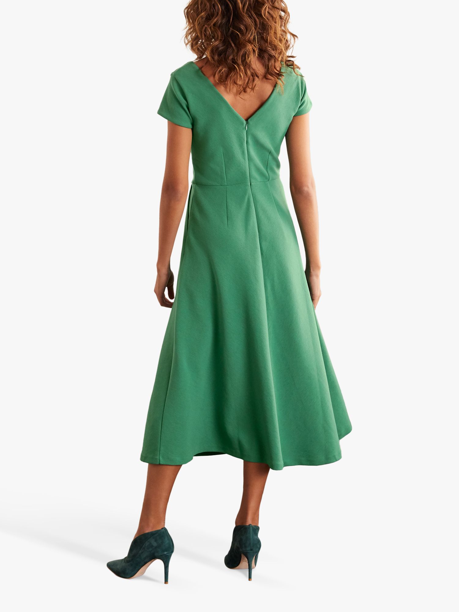 Boden Belle V-Neck Ottoman Midi Dress